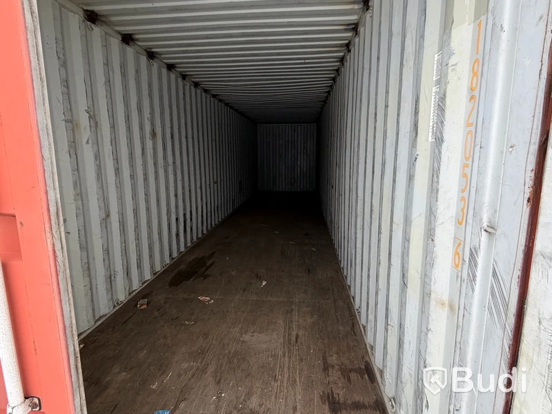 40-fots high cube container, 2,9 m höjd, röd