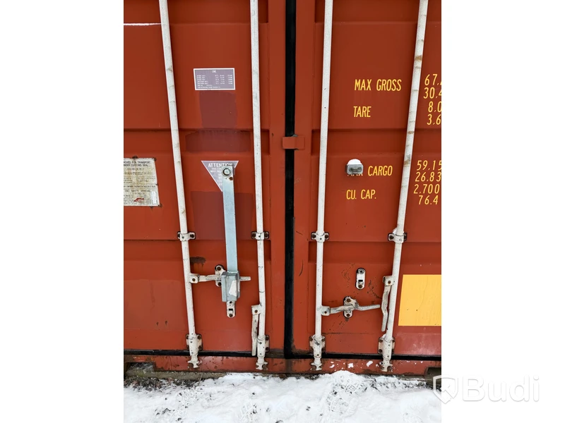 40-fots high cube container, 2,9 m höjd, röd