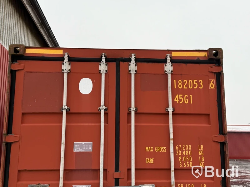 40-fots high cube container, 2,9 m höjd, röd
