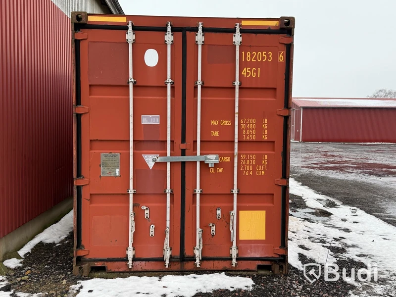 40-fots high cube container, 2,9 m höjd, röd
