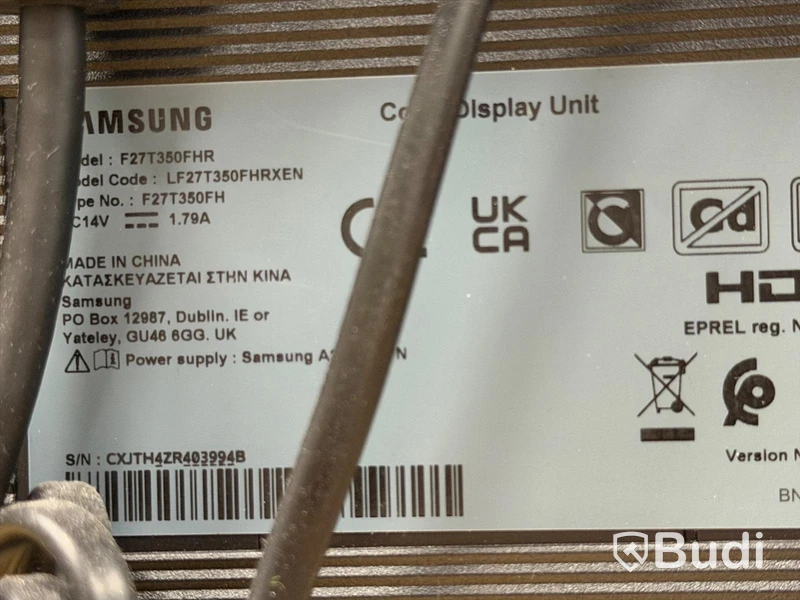 2 st bildskärmar, Samsung F27T350FHR, 27 tum