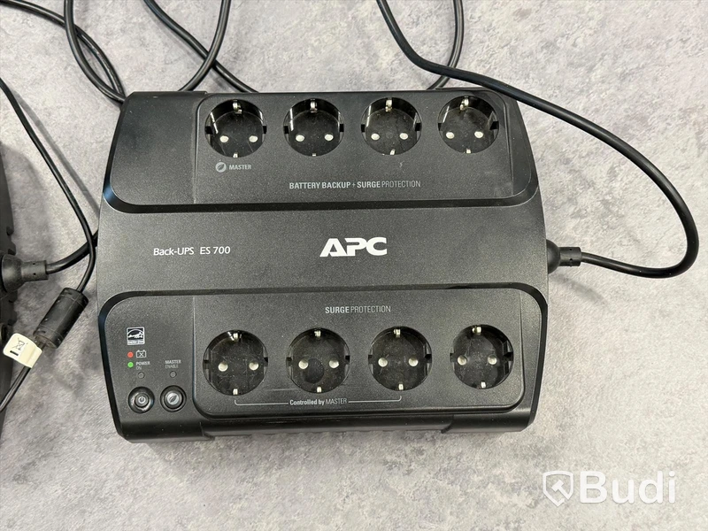 2 st grenuttag med batteri och blixskydd, UPS APC Back-UPS ES 700