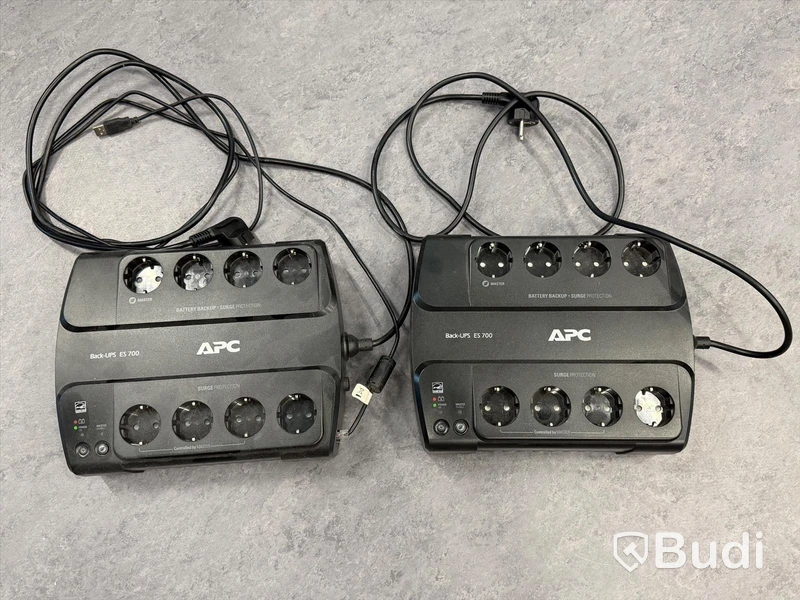 2 st grenuttag med batteri och blixskydd, UPS APC Back-UPS ES 700