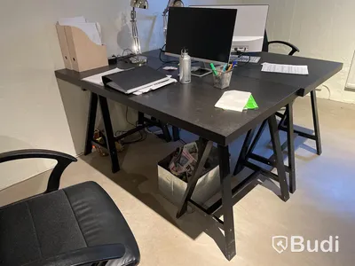 Skrivbord IKEA Tornliden med ben av bockar ca 75x155
