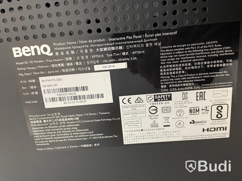 Interaktiv Skärm - BenQ RP7501K 75tum