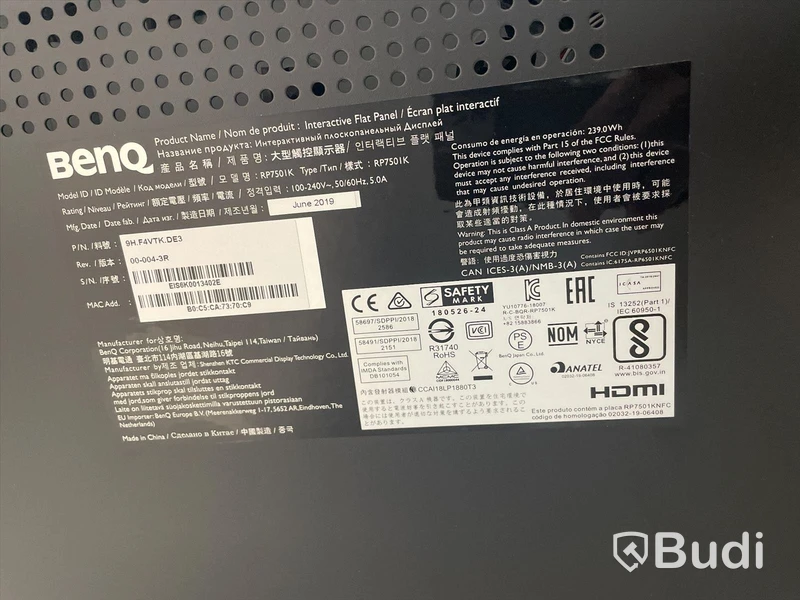 Interaktiv Skärm - BenQ RP7501K 75tum