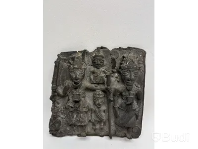 Skulptur, stenreliefplatta med figurer