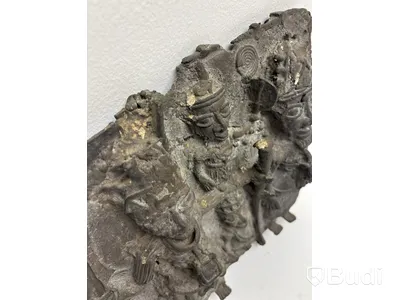 Skulptur, stenreliefplatta med figurer