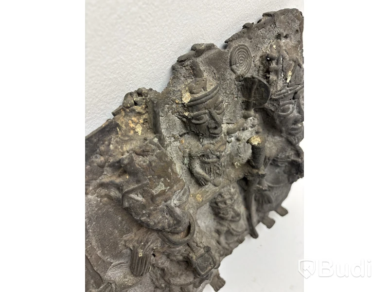 Skulptur, stenreliefplatta med figurer
