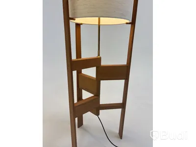 Golvlampa Xandl.nl, tyg och ek