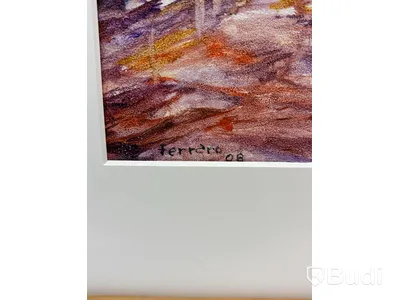 Tavla i ram signerad: "Ferraro 08"