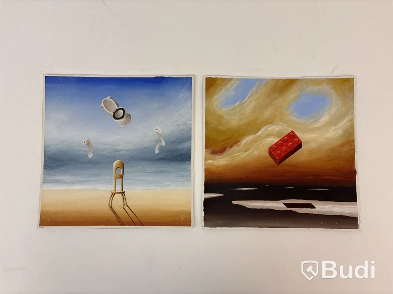 2 st. målningar på canvas signerad: "Nagualero”