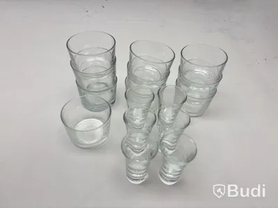 Parti med glas, olika modeller och storlekar