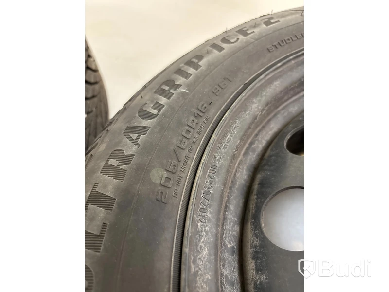 Set of 4 wheels, Goodyear Ultra Grip Ice 2, 205/60R16 96T | Studless winter tires