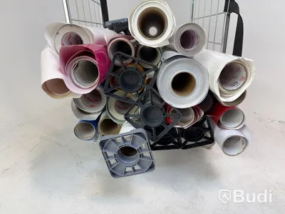 Lot of assorted vinyl rolls in various sizes, colors and types