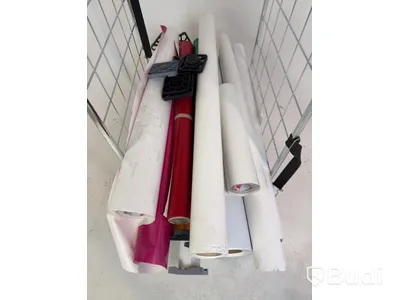 Lot of assorted vinyl rolls in various sizes, colors and types