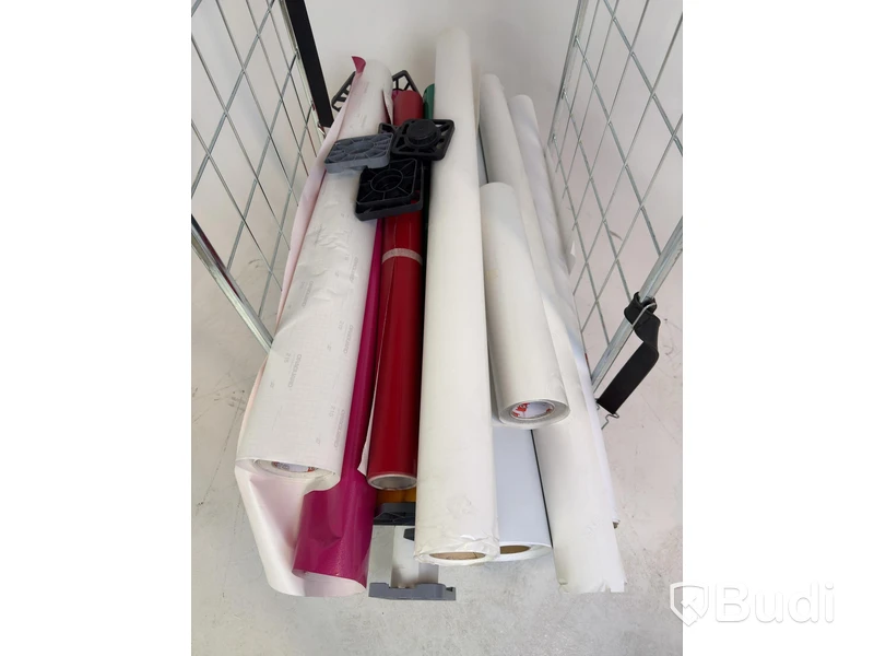 Lot of assorted vinyl rolls in various sizes, colors and types