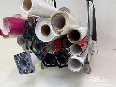 Lot of assorted vinyl rolls in various sizes, colors and types