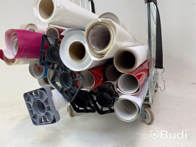 Lot of assorted vinyl rolls in various sizes, colors and types