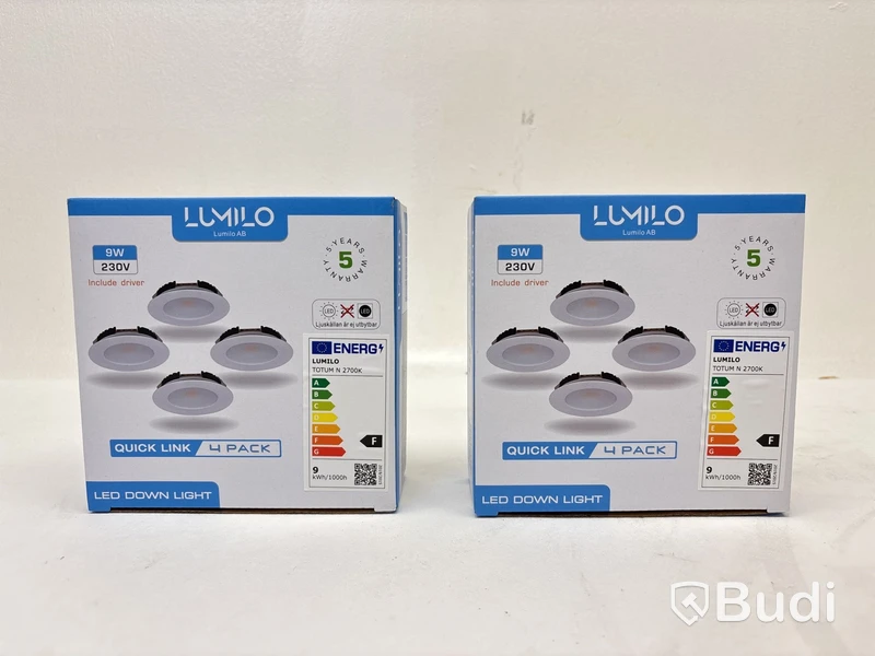 2 st. 4-pack LED-lampor Lumilo, Totum N 2700k, Quick Link