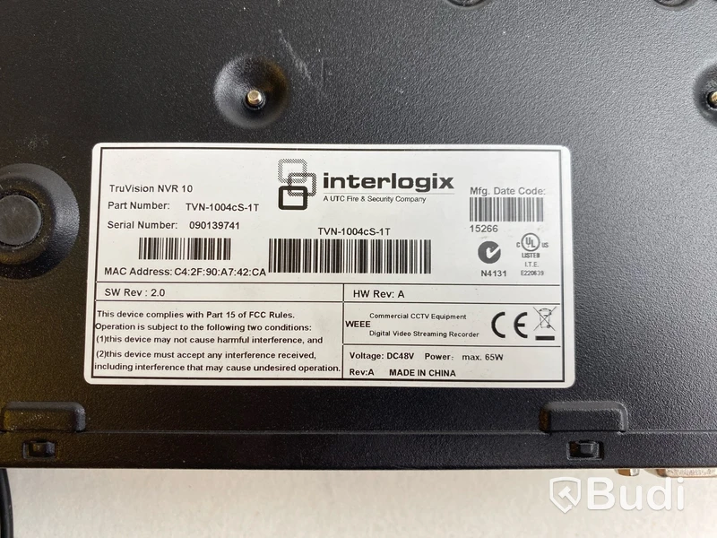 Övervakningssystem inkl. 4 st. kameror, Interlogix