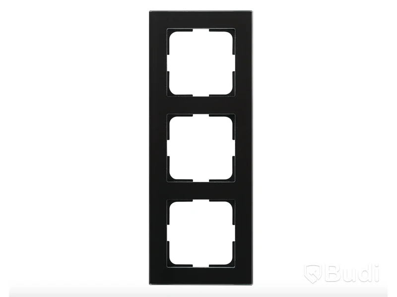 Kombinationsram/täckram Elko, PLUS Option, svart glas, sotat, 3-fack