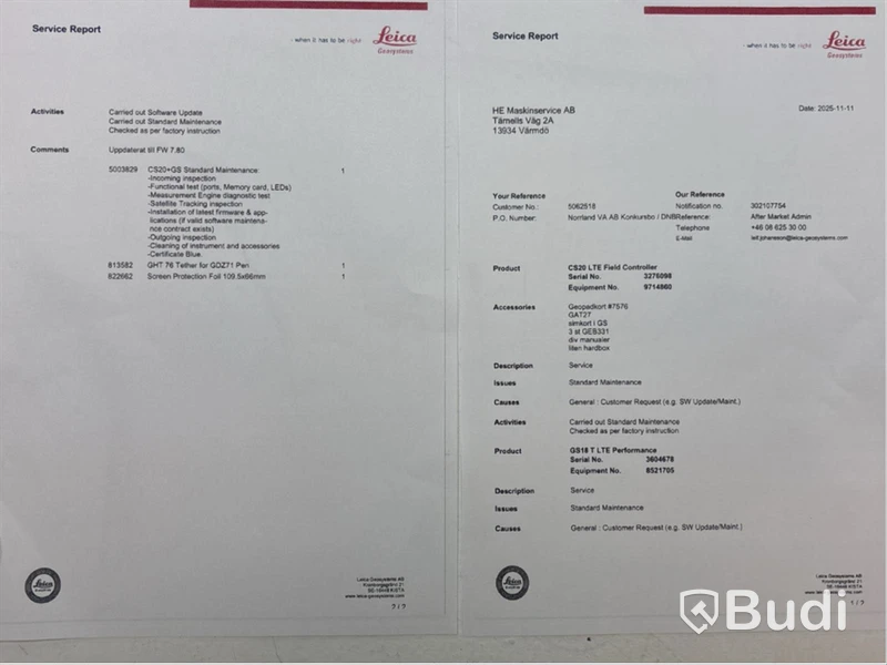Leica Geosystem - fältdator, mätutrustning, teleskåpstång