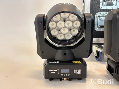 4 st. LED-moving head wash-lampa Rush, MH 6 Wash inkl. case Amptown