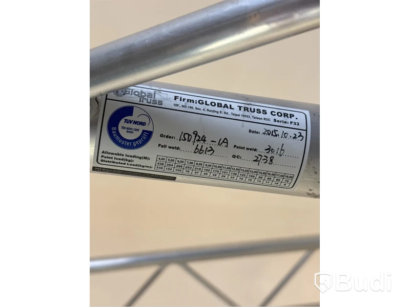 Parti med aluminiumfackverk och tillbehör