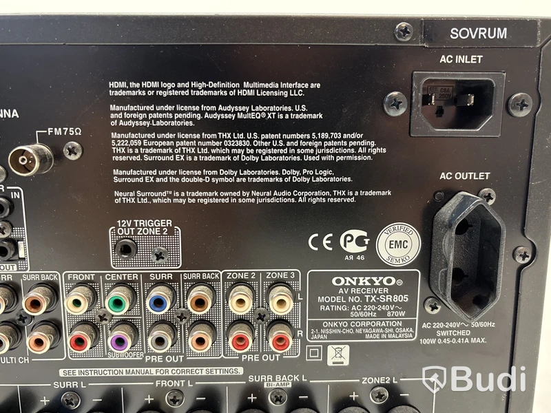 7.1 kanals hemmabioförsträrkare Onkyo, TX-SR805