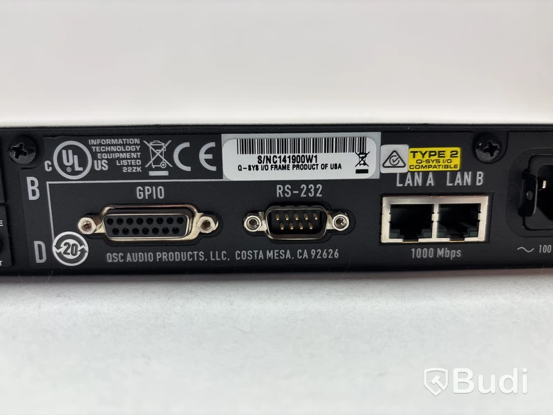 Hårdvaruenhet för ljudsystem Quality Systems Co, Q-SYS I/O frame.
