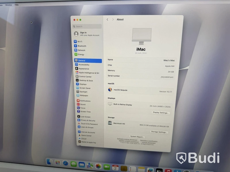 1 st. Apple iMac 24” M4 (2024) – 24 GB RAM / 1 TB SSD