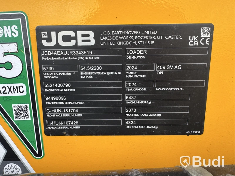 Hjullastare JCB 409 SV AG -2026 | Vikplog