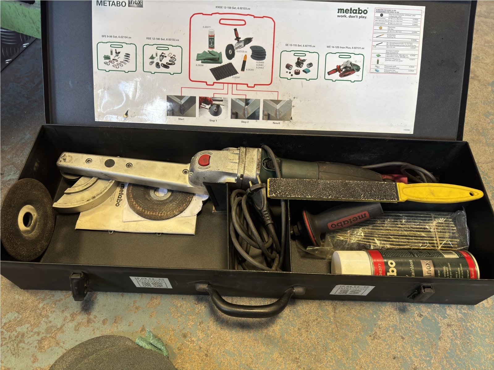 Slipmaskin för kälsvetsar, Metabo KNSE 12-150