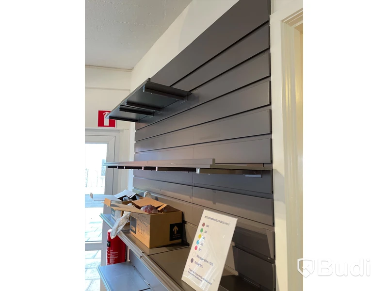 Väggmonterad butikshylla