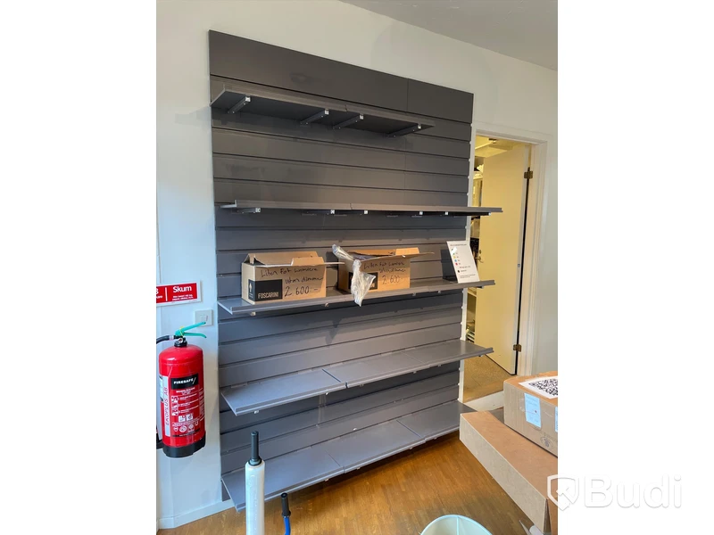 Väggmonterad butikshylla