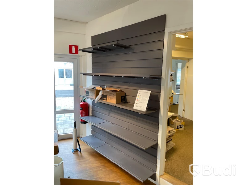 Väggmonterad butikshylla