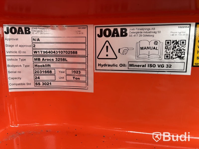Tridemväxlare Mercedes-Benz Arocs 3758 -2023 | JOAB 24 ton | Plogutrustad