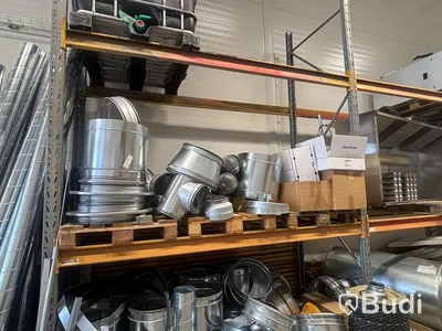 Pallet racking with ventilation parts, assorted items