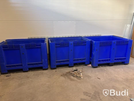 Plastcontainer, blå, 3 st