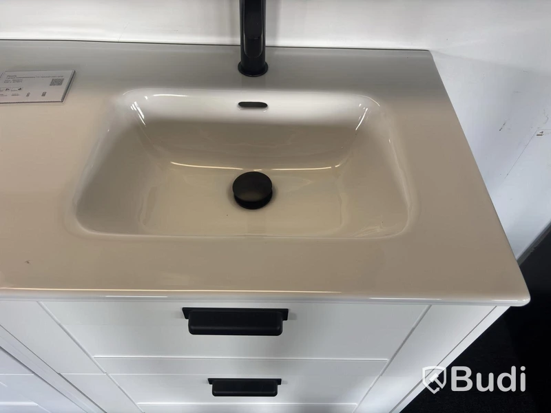 Bathroom vanity, white, double washbasin