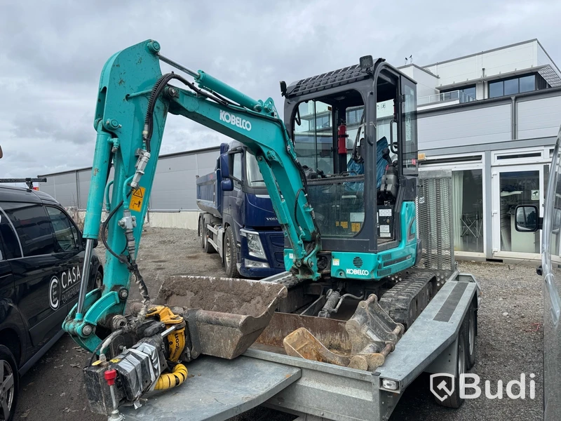 Minigrävare Kobelco 1.9 ton inkl. maskinsläp Brenderup