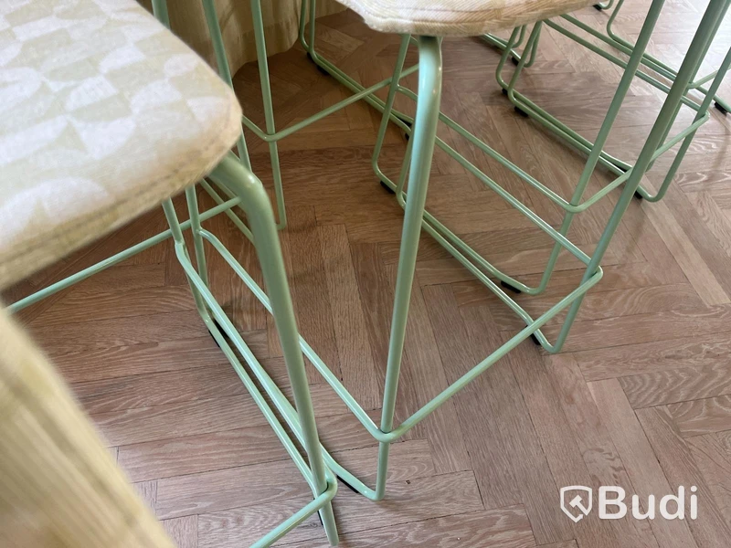 9 st barstolar – Johanson Design i grönt & tyg