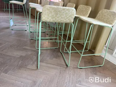 9 st barstolar – Johanson Design i grönt & tyg
