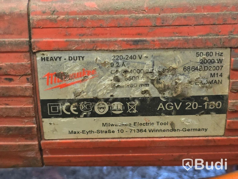 Vinkelslip | Milwaukee AGV 20-180