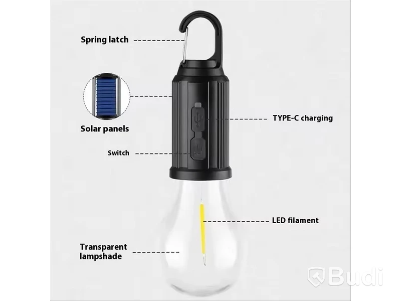 Parti med campinglampor, LED, solcellsdrift, totalt 10 st - fri frakt