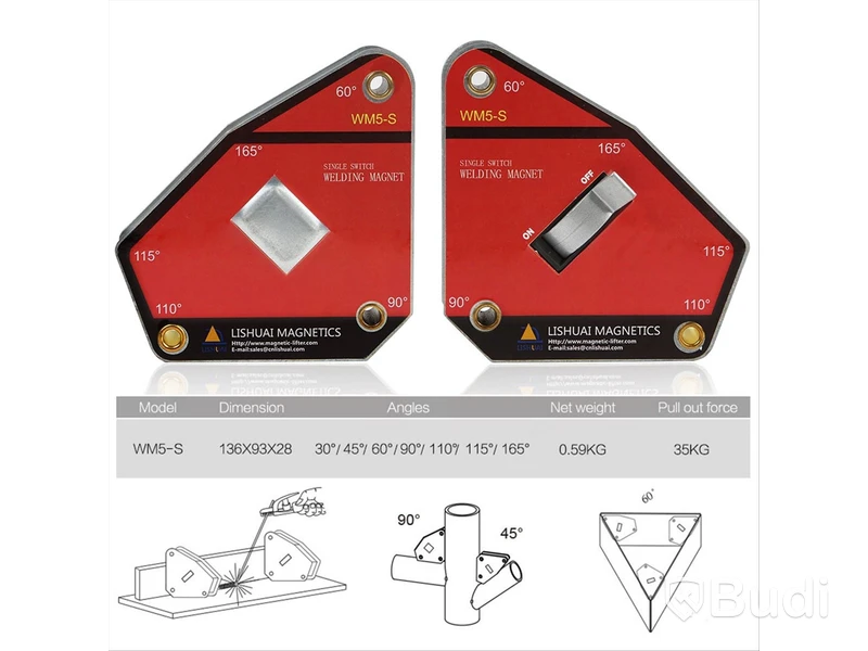 Parti av 8 st svetsmagneter multi-angle 30kg - fri frakt