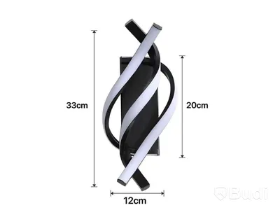 Parti med 4 st LED-lampor, spiral, svart aluminium - fri frakt
