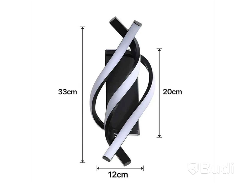 Parti med 4 st LED-lampor, spiral, svart aluminium - fri frakt