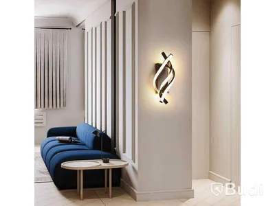 Parti med 4 st LED-lampor, spiral, svart aluminium - fri frakt